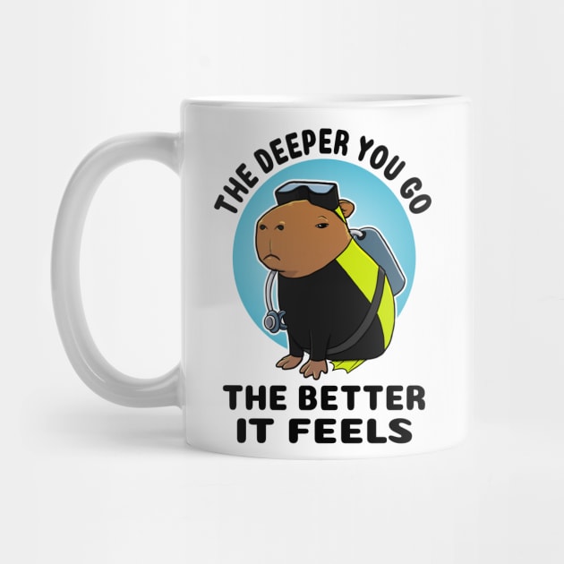 The deeper you go the better it feels Capybara Scuba Diver by capydays